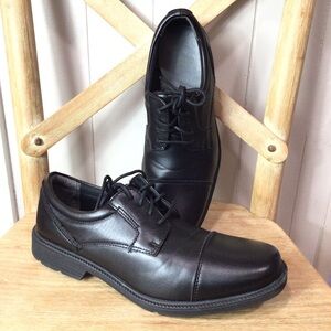 George Mens Black Casual Dress Oxford Lace-up Shoes Size 9.5
